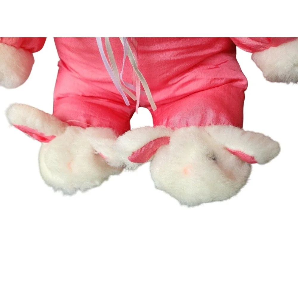 Vintage Main Joy Limited Plush Rabbit Pink Satin & Lace In Bunny Slippers Easter
